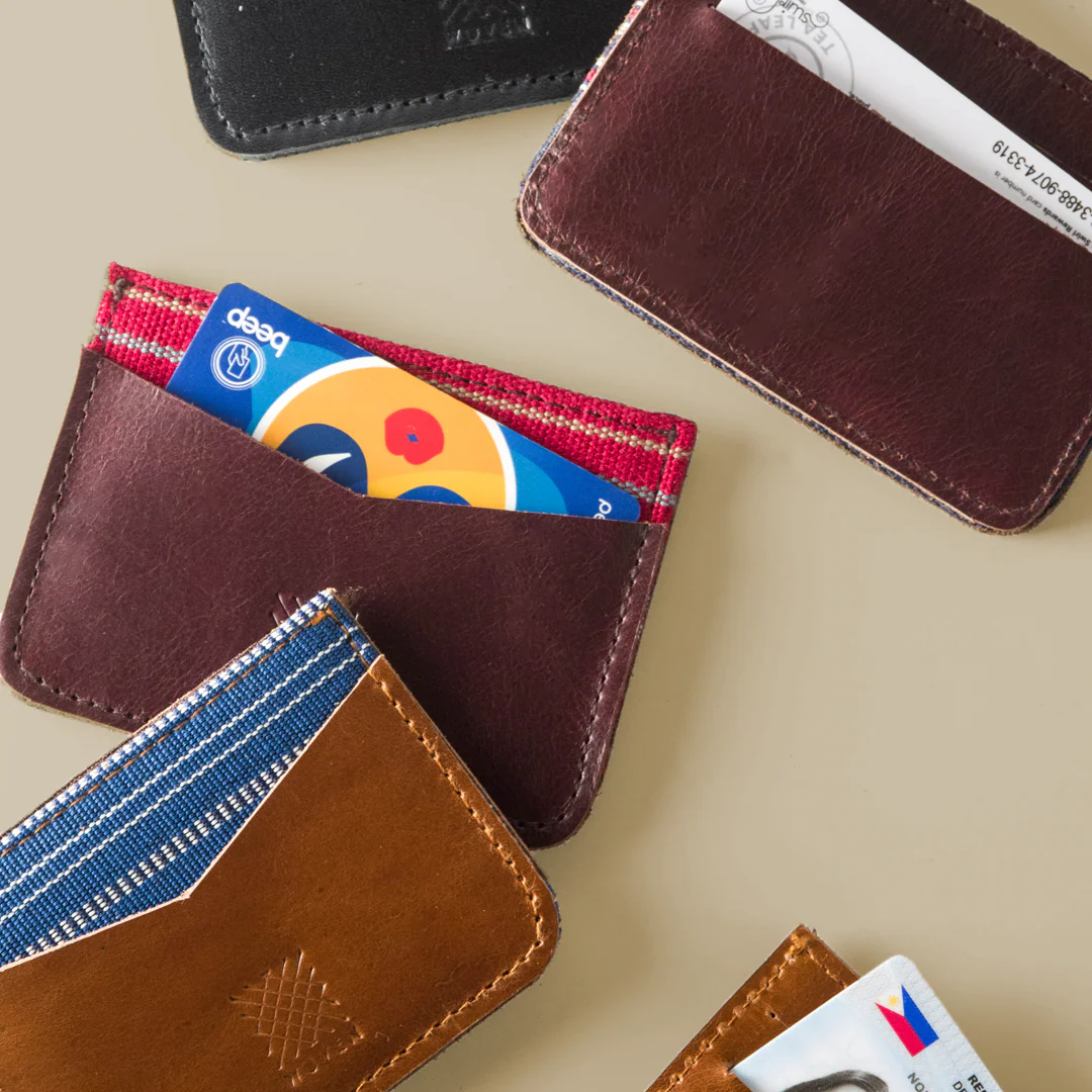 Iloilo (Neon Plaid) Leather Card Holder - Image 9